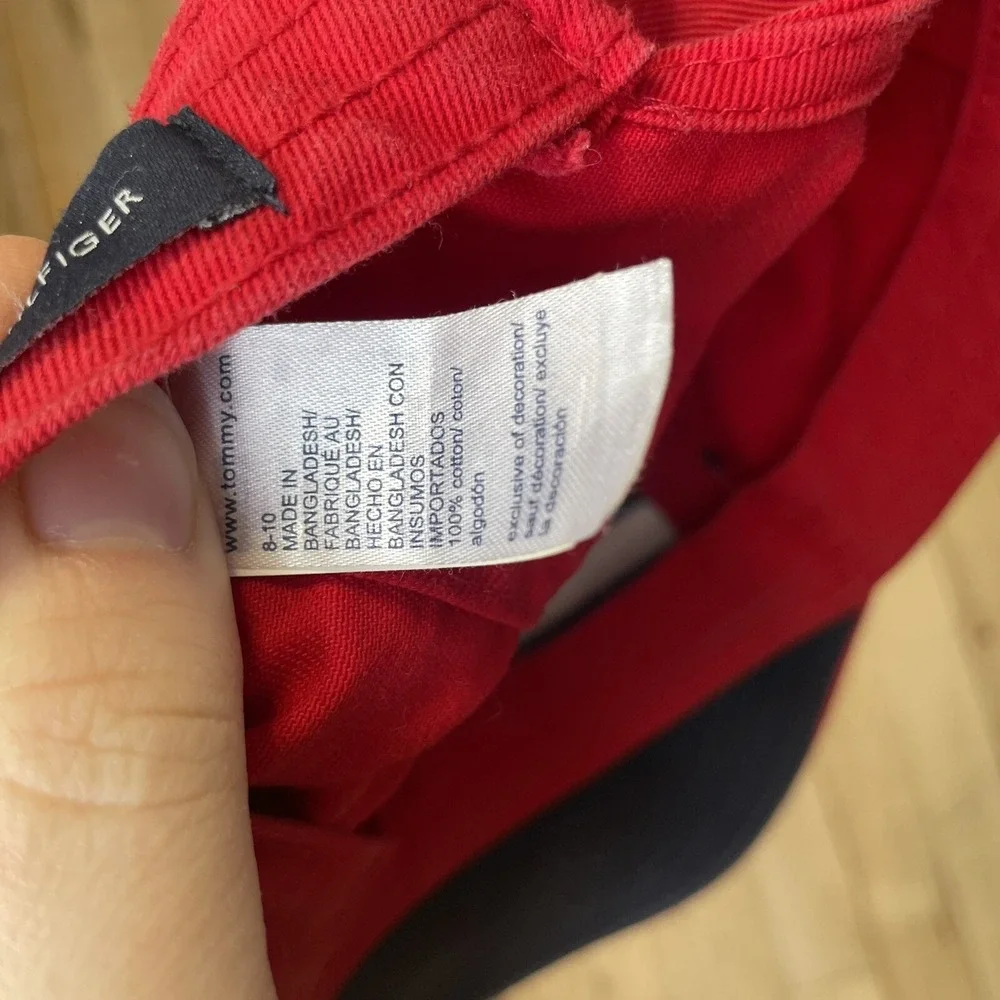 Tommy Hilfiger‎ Boy's Kids Red Blue White Embroidered Ball Cap 100% Cotton 8-10